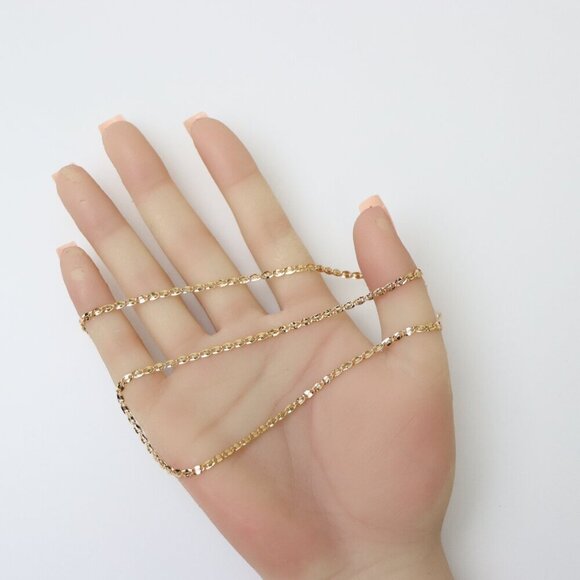 "Shiny Rose Gold Chain Necklace with Bold Polished Oval Links, XPNL0192 - Picture 3 of 12